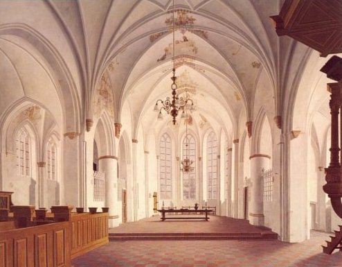 Henk Helmantel, Het koor van de N.H. kerk in Loppersum, 1971, 200 x 260 cm