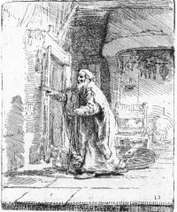 Rembrandt, De Blinde Tobias, ets, 1651