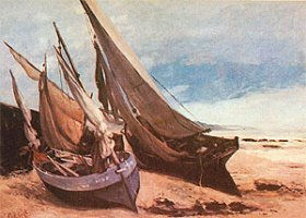 Barques de pèche sur la plage de Trouville, Courbet
