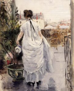 Berthe Morisot , Jonge vrouw die de planten begiet