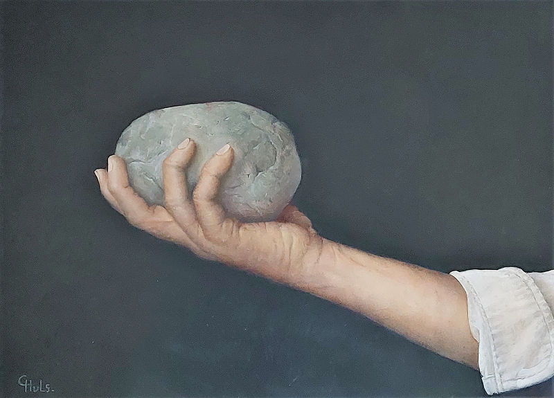 Carel Huls, Hand, olieverf op paneel, 28,5×39,5cm