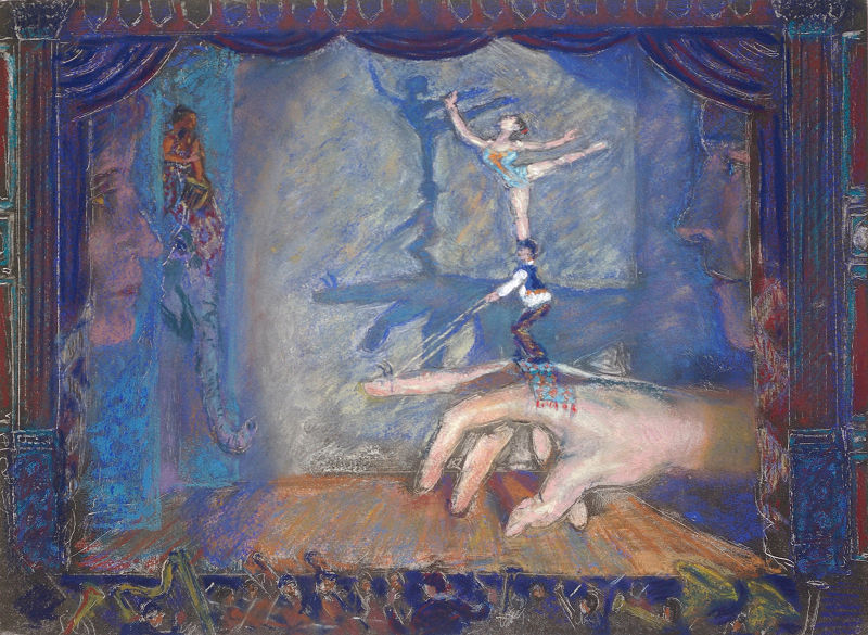 Michiel Kranendonk, Cirque des mains, monotype-pastel, 28x38cm