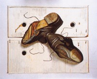 Old shoes, litho, Rob Møhlmann