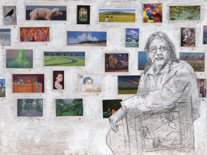 Onbekend – Rob voor muur met 15e ORT, 2013, potlood + collage op paneel, 15x20cm