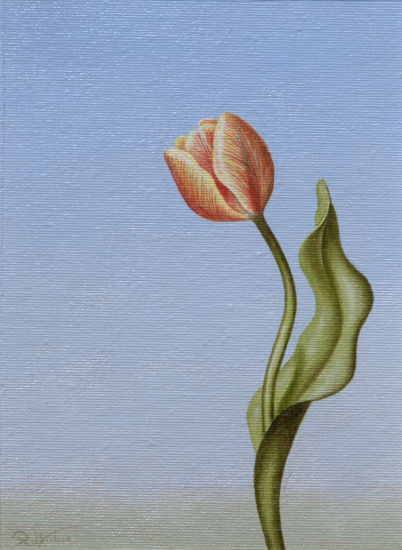 Ruud Verkerk – Tulp, olieverf op paneel, 15,3x11cm